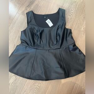 Faux leather peplum top - NWT